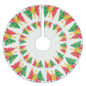 Rode Vrolijke Kerstmis Holly kerstboom naadloze ge Kerstboom Rok (Voorkant)