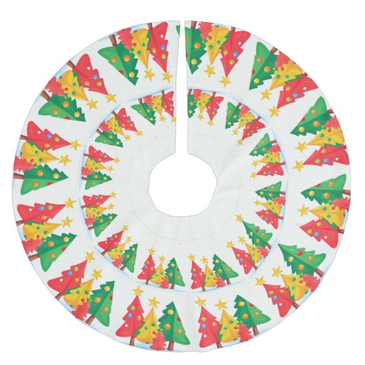 Rode Vrolijke Kerstmis Holly kerstboom naadloze ge Kerstboom Rok (Voorkant)