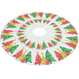 Rode Vrolijke Kerstmis Holly kerstboom naadloze ge Rok