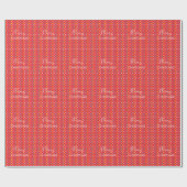 Rode Vrolijke Kerstmis Modern Gift Wrapping Paper Cadeaupapier (Vlak)