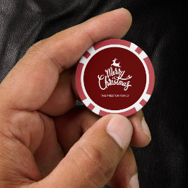 Rode Vrolijke Kerstmis Poker Chips