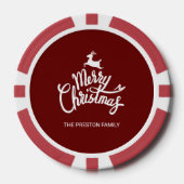Rode Vrolijke Kerstmis Poker Chips (Voorkant)