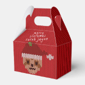 Rode Vrolijke Kerstmis Santa Sloth Favoriete Boxen Bedankdoosjes (Voorkant Zijde)