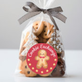 Rode Vrolijke Kerstmis Schattige Gingerbread Man Ronde Sticker