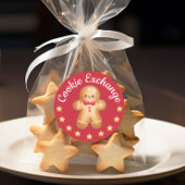 Rode Vrolijke Kerstmis Schattige Gingerbread Man Ronde Sticker