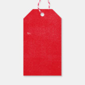 Rode Vrolijke Kerstmis Sneeuwvlok Moderne Naam Cadeaulabel (Achterkant)