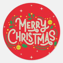 RODE VROLIJKE KERSTMIS STICKER