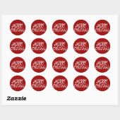 Rode Vrolijke Kerstmis Stickers (Vel)