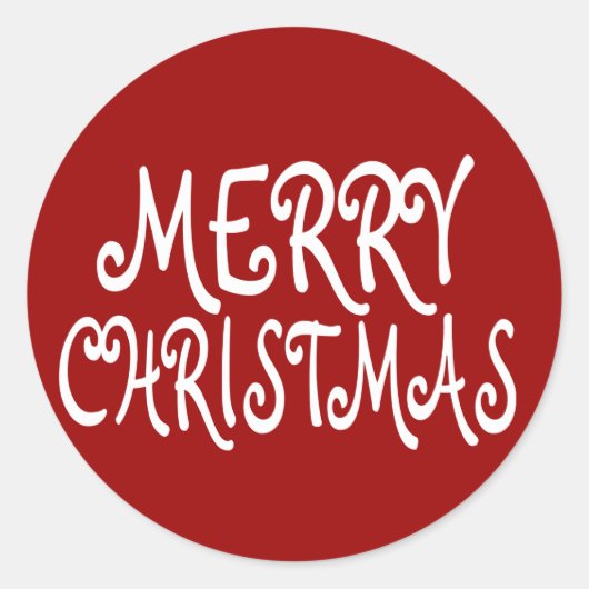 Rode Vrolijke Kerstmis Stickers (Voorkant)