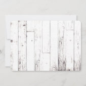 Rode Vrolijke Kerstmis Wit Hout Vakantie Foto Kaart (Achterkant)