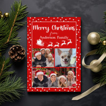 Rode Vrolijke Kerstmislichten Drie Fotocollage