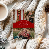 Rode vrolijke kerstmoderne minimalistische Kaart