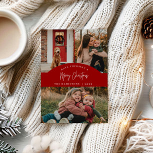 Rode vrolijke kerstmoderne minimalistische Kaart