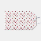 Rode vrolijke kerststerren cadeaulabel (Voorkant (Horizontaal))
