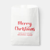 Rode vrolijke kersttraktaties bedankzakje (Voorkant)