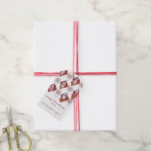 Rode Vrolijke Kersttypografie Vakantie Gift Labels Cadeaulabel (Met Touw)
