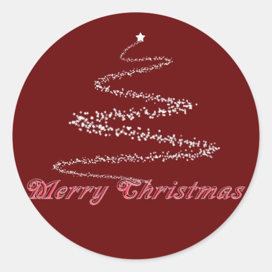 Rode Vrolijke Kerstverzegeling Ronde Sticker (Voorkant)