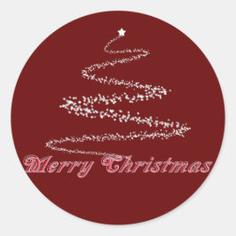 Rode Vrolijke Kerstverzegeling Ronde Sticker