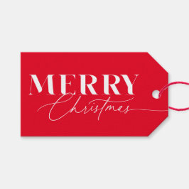 Rode Vrolijke Magische Kerstmis Cadeaulabel