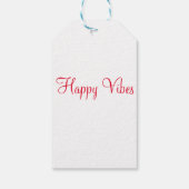 Rode vrolijke vibes vakantie eenvoudige minimale k cadeaulabel (Achterkant)