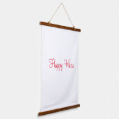 Rode vrolijke vibes vakantie eenvoudige minimale k hangend wandkleed (Gebogen)