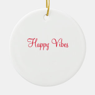Rode vrolijke vibes vakantie eenvoudige minimale k keramisch ornament