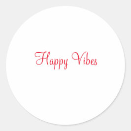 Rode vrolijke vibes vakantie eenvoudige minimale k ronde sticker