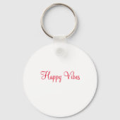 Rode vrolijke vibes vakantie eenvoudige minimale k sleutelhanger (Achterkant)