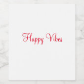 Rode vrolijke vibes vakantie eenvoudige minimale k wijn etiket (Enkel label)