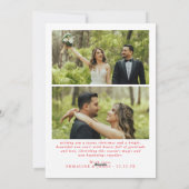 Rode vrolijkheid en getrouwde foto Passen getrouwd Feestdagenkaart (Achterkant)