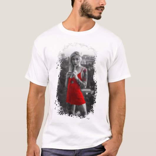 Rode vrouw t-shirt (Voorkant)