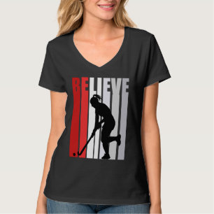 Rode Vrouwen Geloven Hockey Seizoen Loves Fan Meis T-shirt