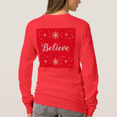 Rode Vrouwen Geloven Kerst Lange Mouw T-Shirt (Achterkant)