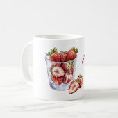 Rode Vruchten Aardbeien Glas Koffiemok (Voorkant links)