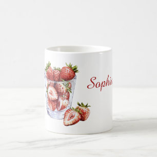 Rode Vruchten Aardbeien Glas Koffiemok