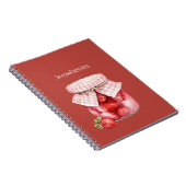 Rode Vruchten Aardbeien Pot Notitieboek (Rechterzijde)