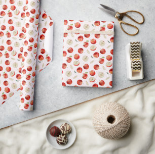 Rode vruchten appels patroon cadeaupapier