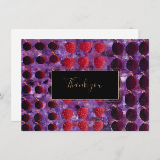 Rode vruchten dank u bedankkaart (Voorkant / Achterkant)