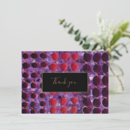 Rode vruchten dank u bedankkaart (Staand voorkant)