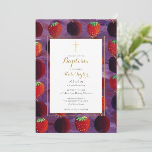 Rode vruchten land doop doop doop kaart (Staand voorkant)