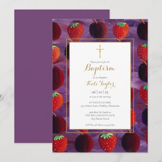 Rode vruchten land doop doop doop kaart (Voorkant / Achterkant)