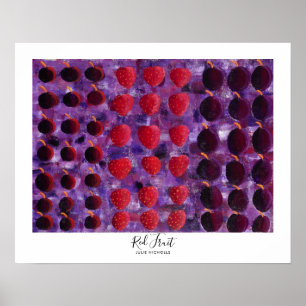 Rode vruchtenschilderingen poster