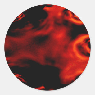Rode Vuur Fractal Ronde Sticker