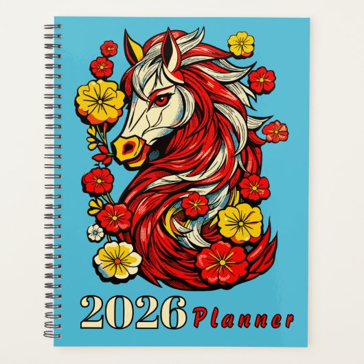 Rode Vuur Paard – Chinese Zodiac 2026 Planner (Voorkant)