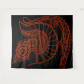 Rode Vuur Tapijt Wandkleed (Voorkant (horizontaal))