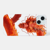 Rode Vuurdraak Kunst | Mythisch Vlam Draak Ontwerp iPhone 15 Case (Achterkant horizontaal)