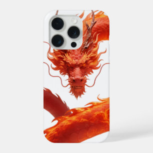 Rode Vuurdraak Kunst   Mythisch Vlam Draak Ontwerp iPhone 15 Pro Case