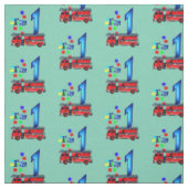 Rode vuurmotor kinder 1 verjaardag stof (Swatch)