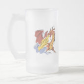 rode vuurspuwende draak matglas bierpul (Links)