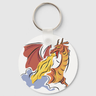 rode vuurspuwende draak sleutelhanger